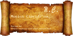 Musics Cipriána névjegykártya